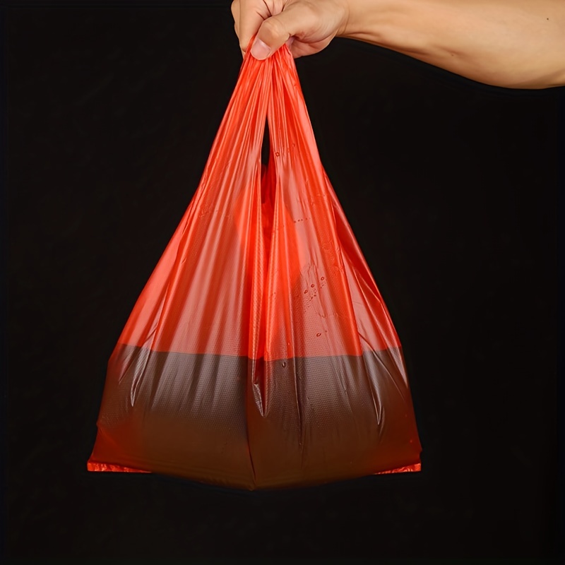 100pcs Red Plastic Bag Supermarket Grocery Gift Shopping Bag