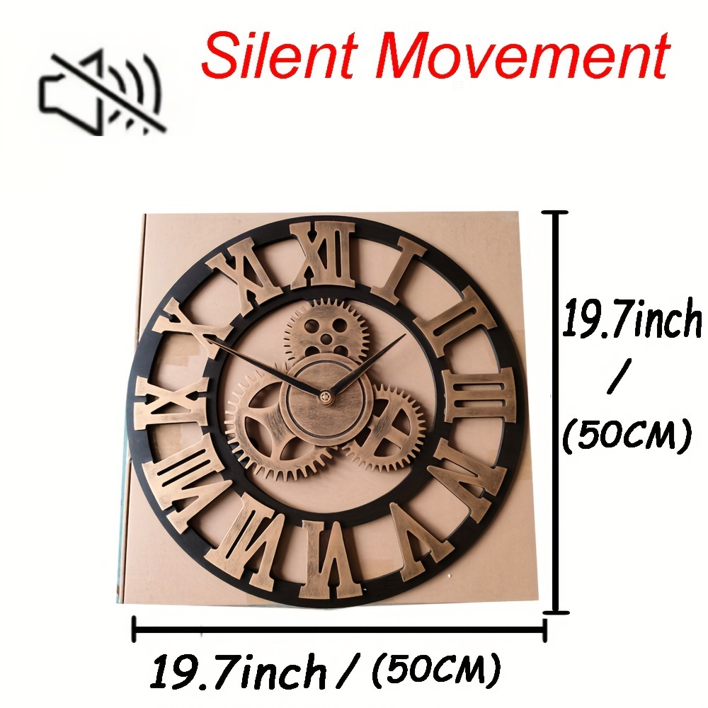 1 Orologio Parete Ingranaggio In Carattere Romano Argentato Grandi  Dimensioni, 22,8/19,7/15,7/11,8 Pollici, Orologio Parete In Fibra  Superfine, Orologio Parete In Stile Antico, Orologio Silenzioso Adatto  Soggiorno, Cucina, Ristorante, Ufficio, Studio