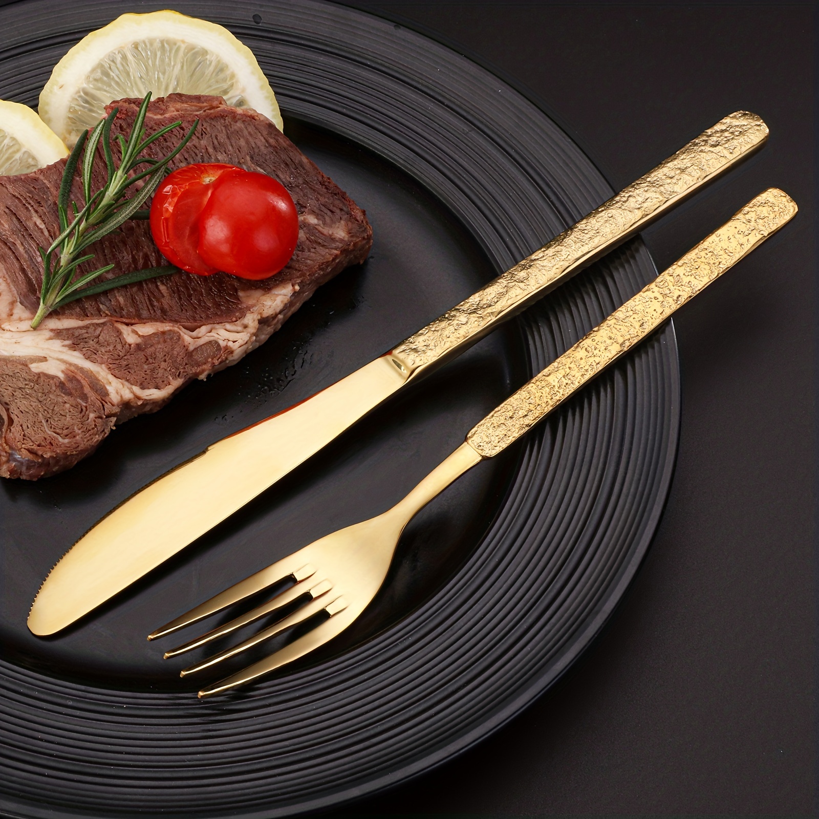 Ensemble de couverts 36 pièces en acier inoxydable avec couteau à steak,  ensemble de