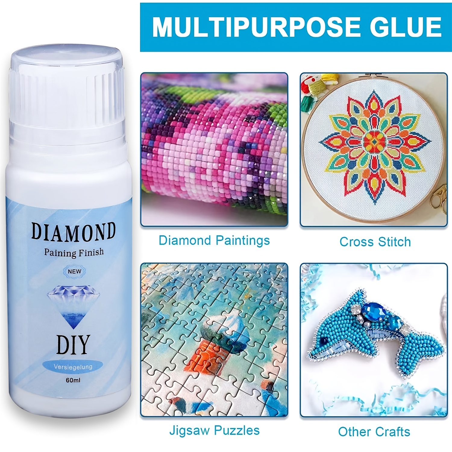 5d Diamond Painting Art Glue Permanent Hold Shine Effect Puzzle
