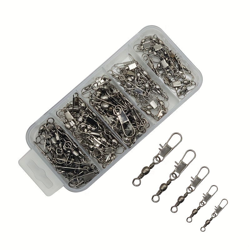 95pcs Barrel Snap Swivel Fishing Accessories, Fishing Gear Equipment With  Ball Bearing Swivels Snaps Connector For Quick Connecting Fishing Lures