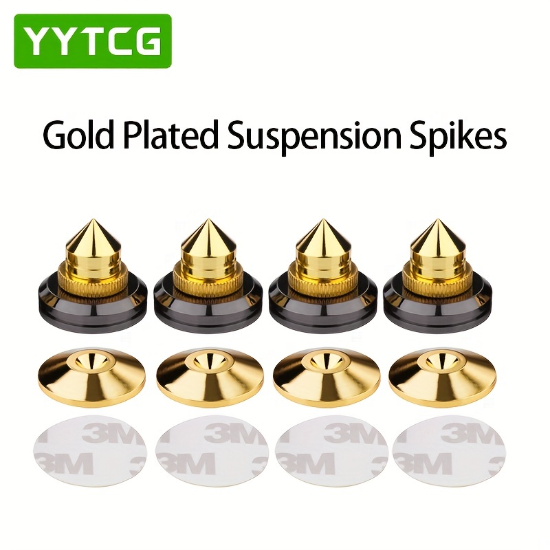 

Yytcg 4 Sets Speakers Stand Feet Foot Pad Pure Copper Gold Loudspeaker Box Spikes Cone Floor Foot Nail M28*28*25