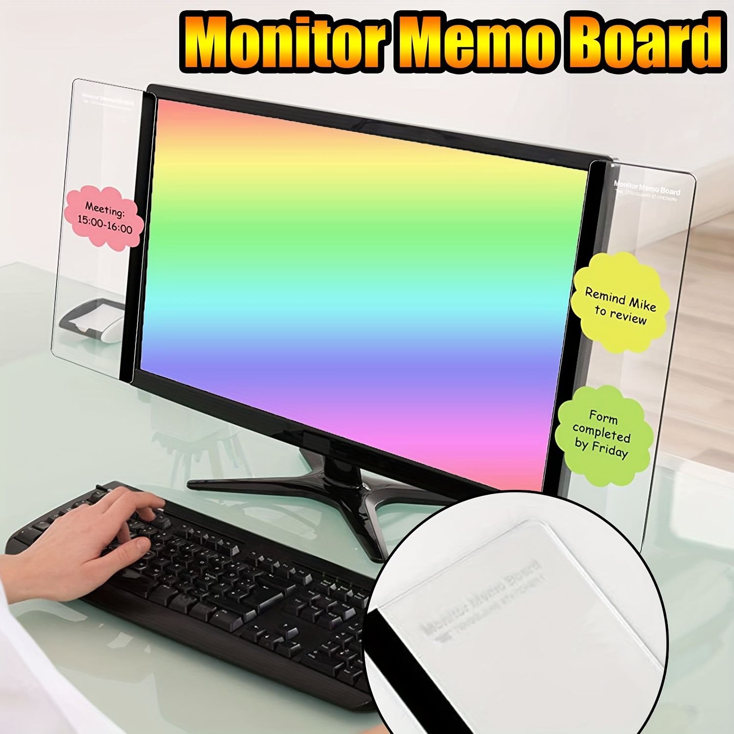 2pcs Computer Monitor Memo Board: Perfect Office Accessories for Women &  Men - Home Office Decor & Desktop Message Holder
