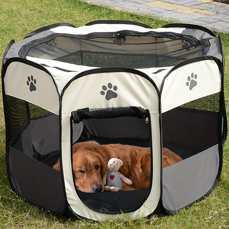 Parque para perros Akinerri, caseta de perro, para cachorros, plegable, con  cubierta para sombra de malla de quita y pon, parque para perros  transportable, para mascotas, para entrenamiento de interior y exterior :  Productos para Animales 