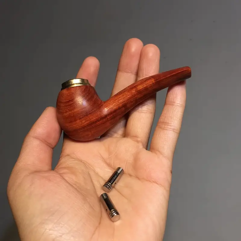 1pc all solid wood small pipe mini dual use pipe light and convenient practical for boys and girls details 5