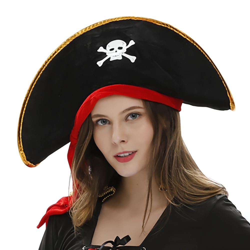 Comprar Sombrero pirata capitán marrón con detalle dorado Sombreros