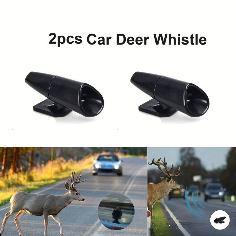 4-Pack Ultrasonic Car Deer Whistles - Animal Repeller Safety Device For All Vehicles