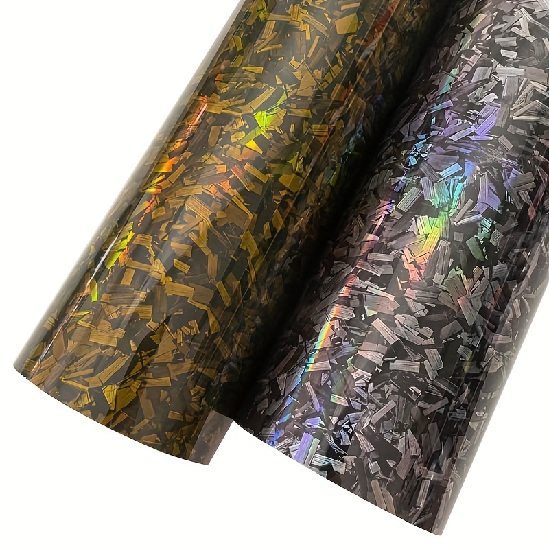 High Gloss Holographic Forged Carbon Vinyl Wrap Film PET Air Release DIY  Car Wrapping Foil Automotive Stickers Decals