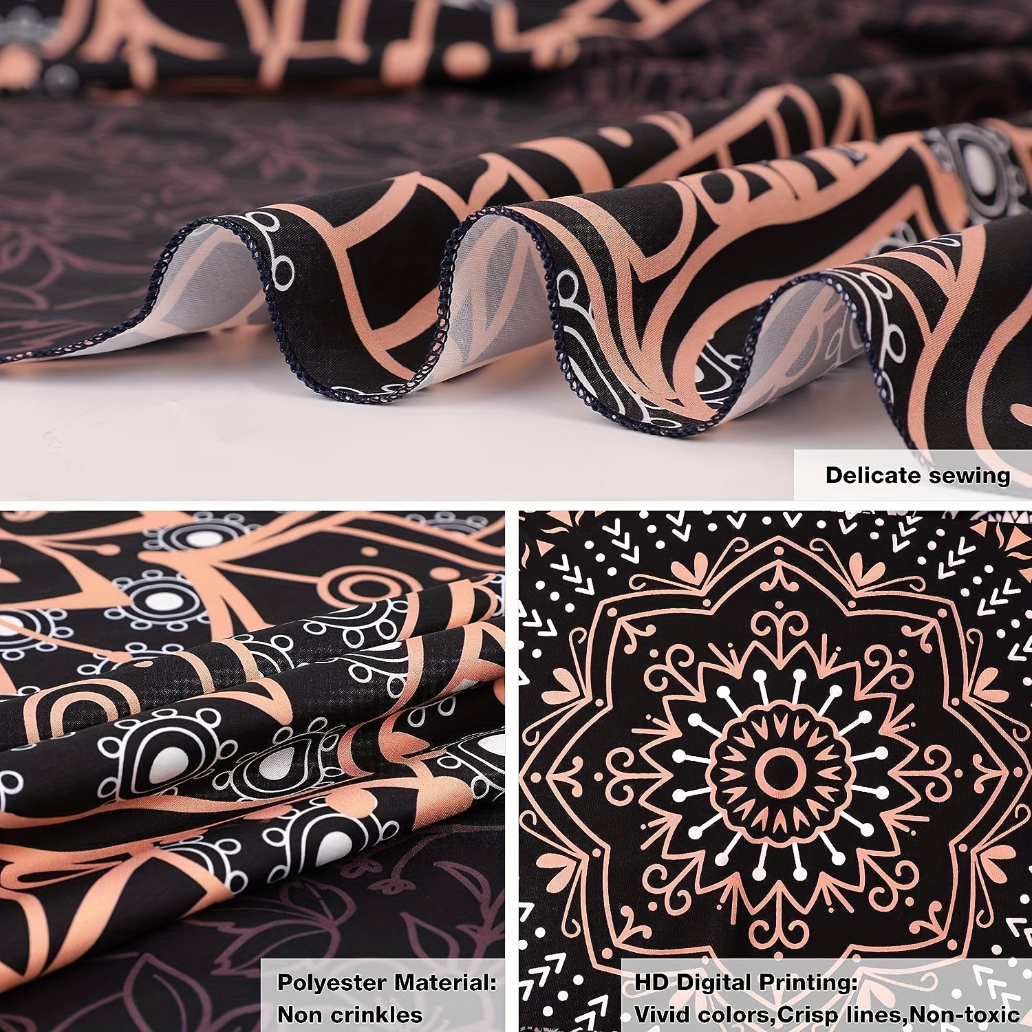 Boho Days. Black Applique. Style #FA-13 – Boho Fabrics