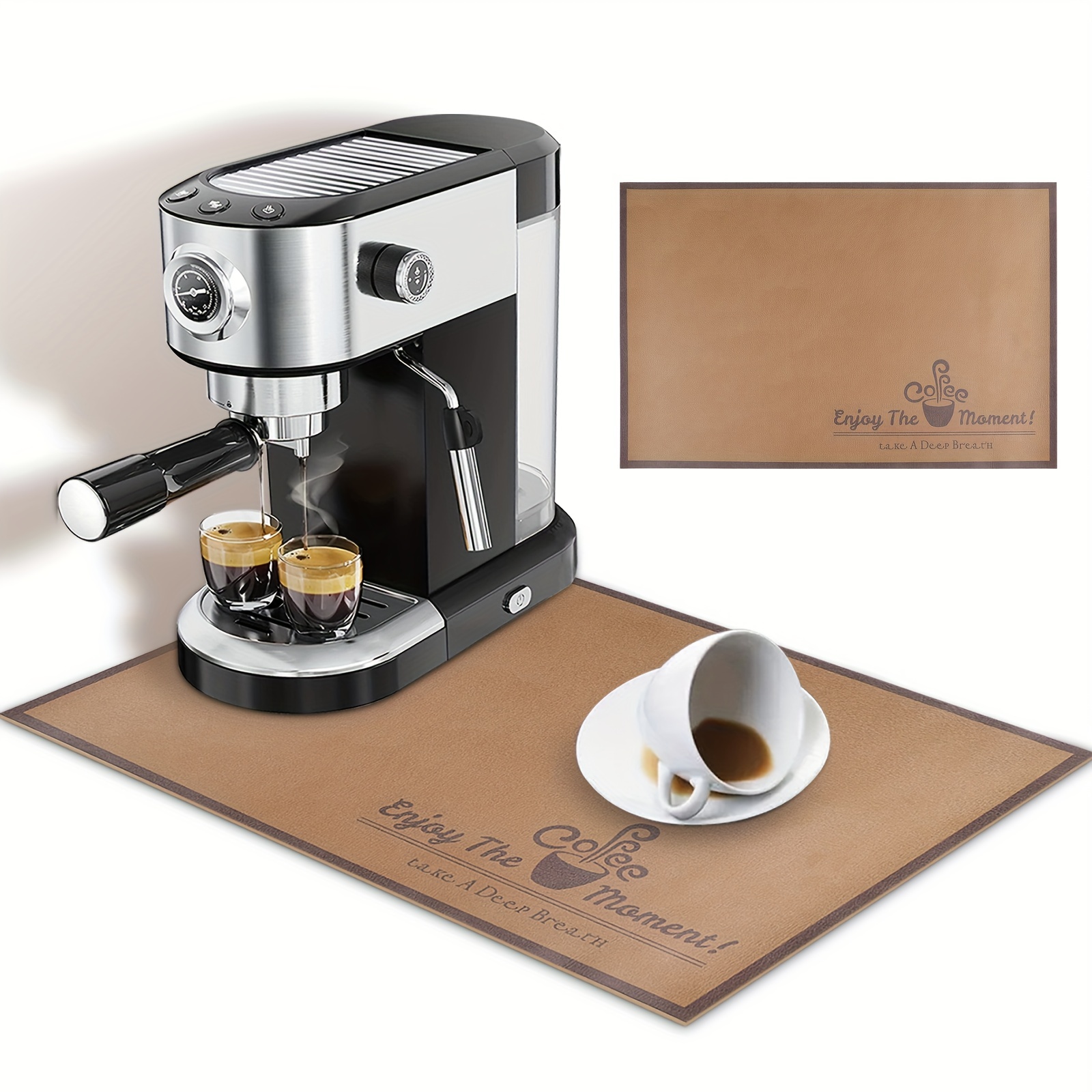Tapis de machine à café pour comptoirs : tapis de bar à café absorbant pour  cuisine avec envers en caoutchouc, 30,5 x 43,2 cm, accessoires de bar à café  compatibles sous machine