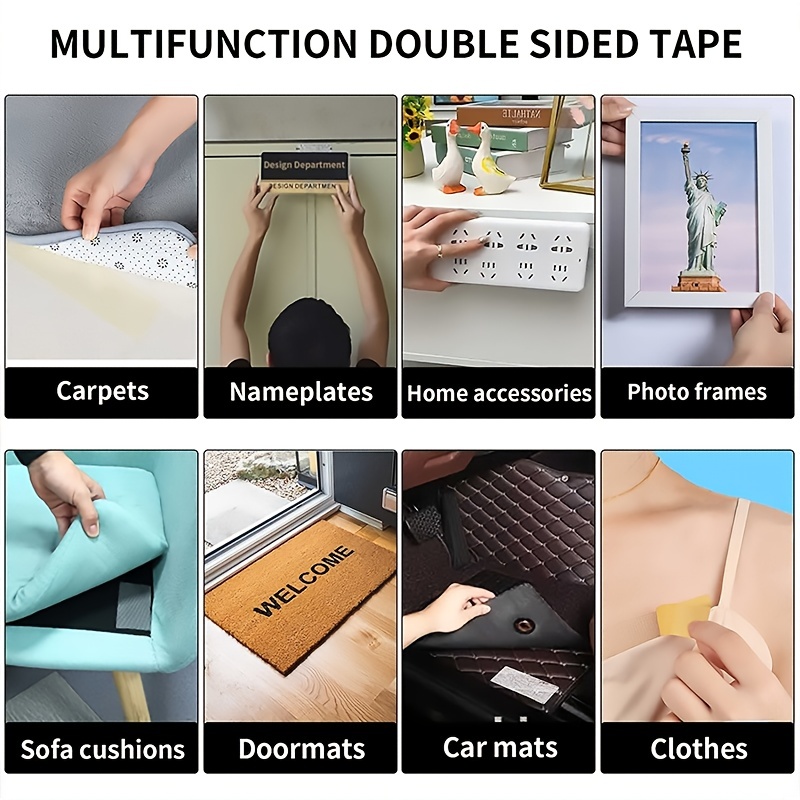 oAutoSjy Double-Sided Fabric Tape Heavy Duty Durable Cloth Tape, High  Stickiness Tape, Multipurpose Removable Mesh Double Sided Duct Tape  Adhesive