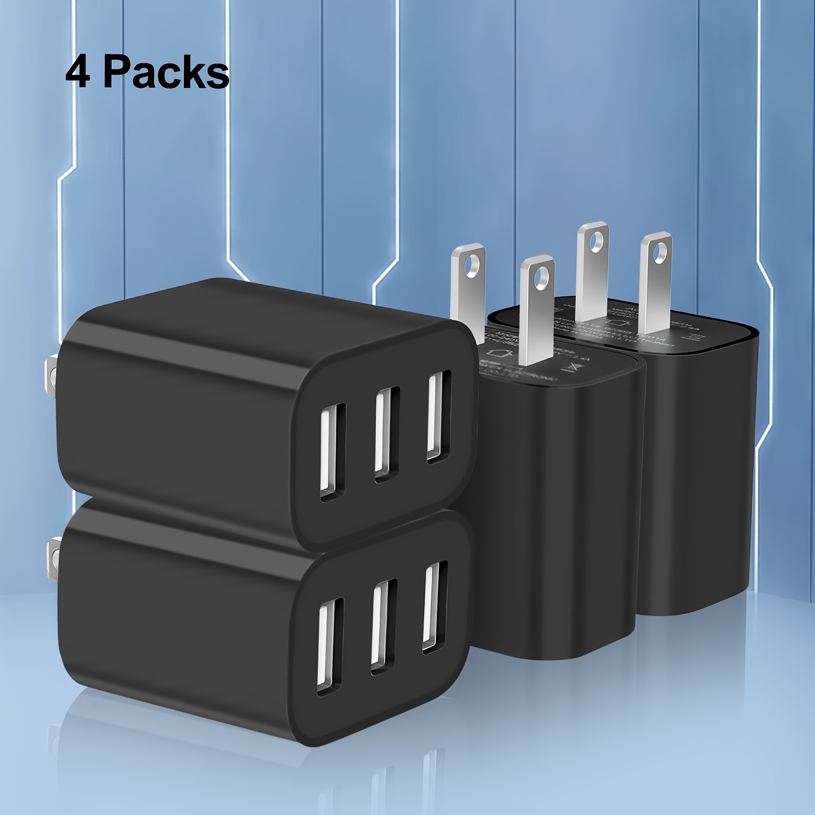 Cubo de cargador de pared USB, adaptador de corriente USB de 5 V, cargador  USB de doble puerto, enchufe de pared, bloque de carga USB, caja de carga
