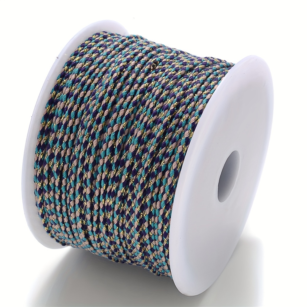 Cordelette 2mm, Longe pour sacs crochet, cordon en coton recyclé 2 mm,  couleurs variées 250 g, Gris et Lurex Multicolor