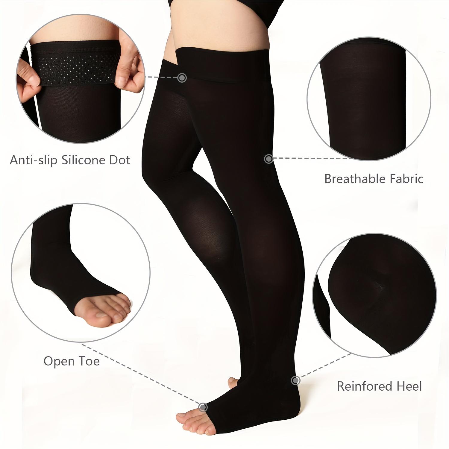 Leg Support Tights with Silicone