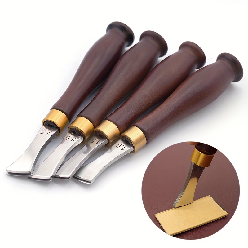 Leather Edge Creaser Stainless Steel Blade Wooden Handle Creaser Leather  Tools