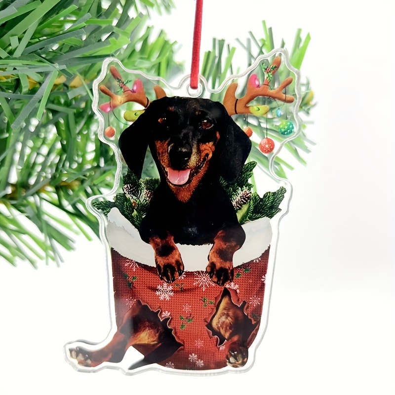 Christmas Wreath Dog Decoration Pendant Christmas - Temu