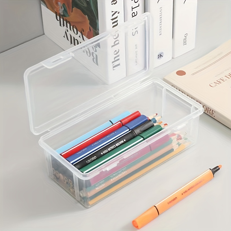 1pc Large Capacity Plastic Stationery Box, Pencil Case, Sketch Pen
