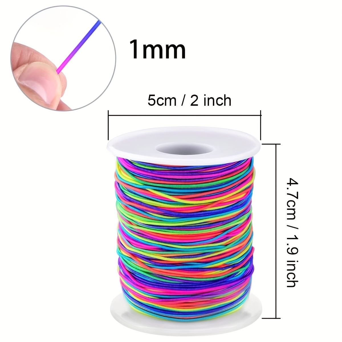 45m/147ft Rainbow Strings For Jewelry Making, Beading & Crafts -  1mm/0.039in Sturdy Thread Fabric Crafting Cords