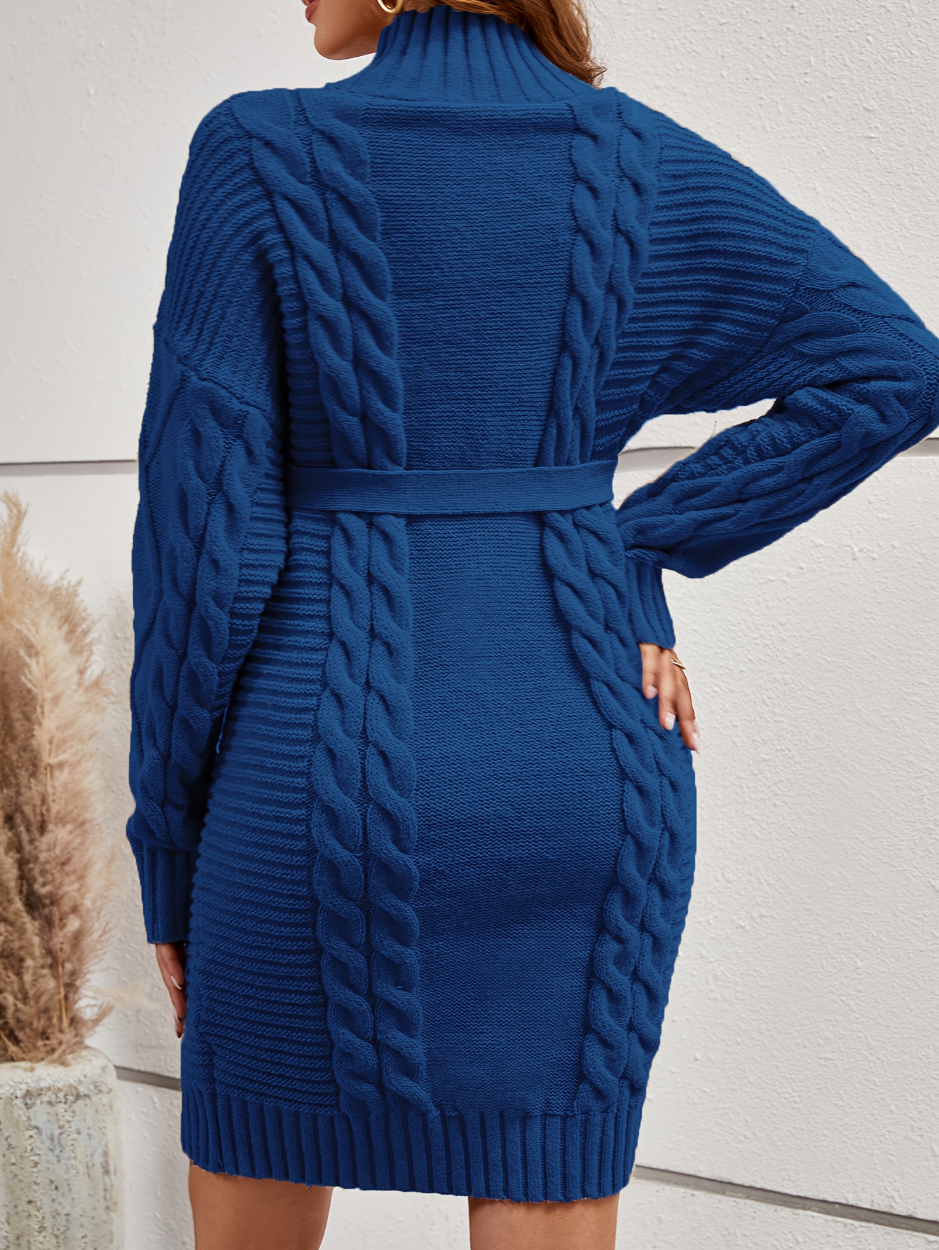 Casual Maternity Knit Dress Women's Turtleneck Long Sleeve - Temu
