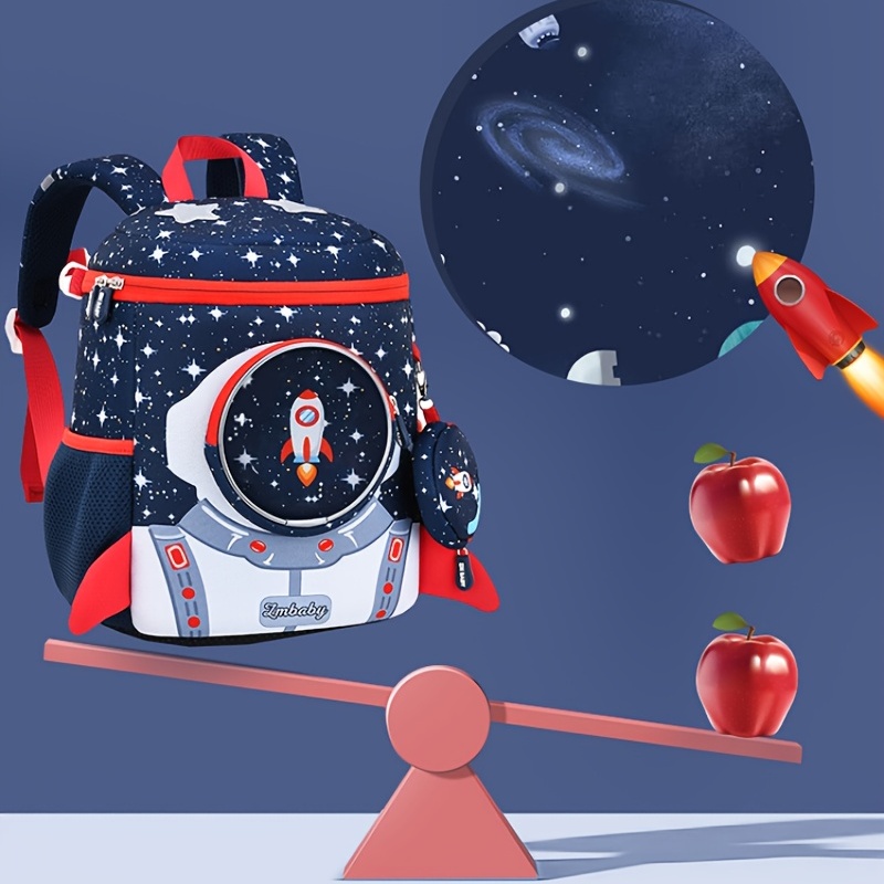 1 Mochila Escolar Diseño Animado Astronautas Niños Niñas - Temu