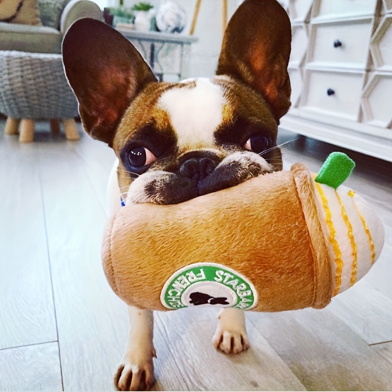 Croissant Shaped Squeaky Dog Plush Toy Interactive Sniffing - Temu