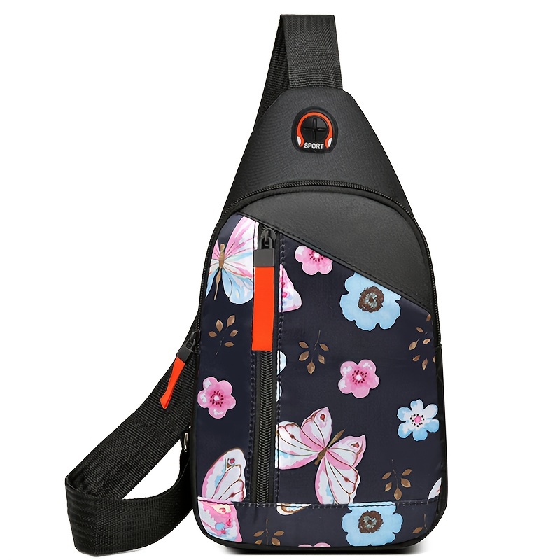 Floral Print Canvas Crossbody Bag image 8