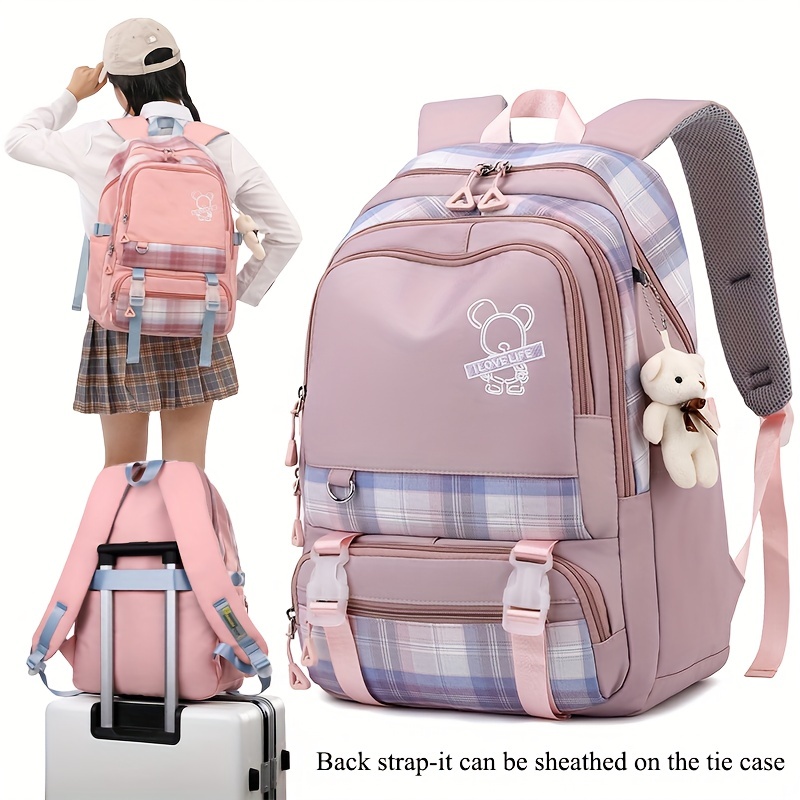Simple Pure Color Large Preppy Waterproof High School Bag Student Backpack, Fashion Backpacks