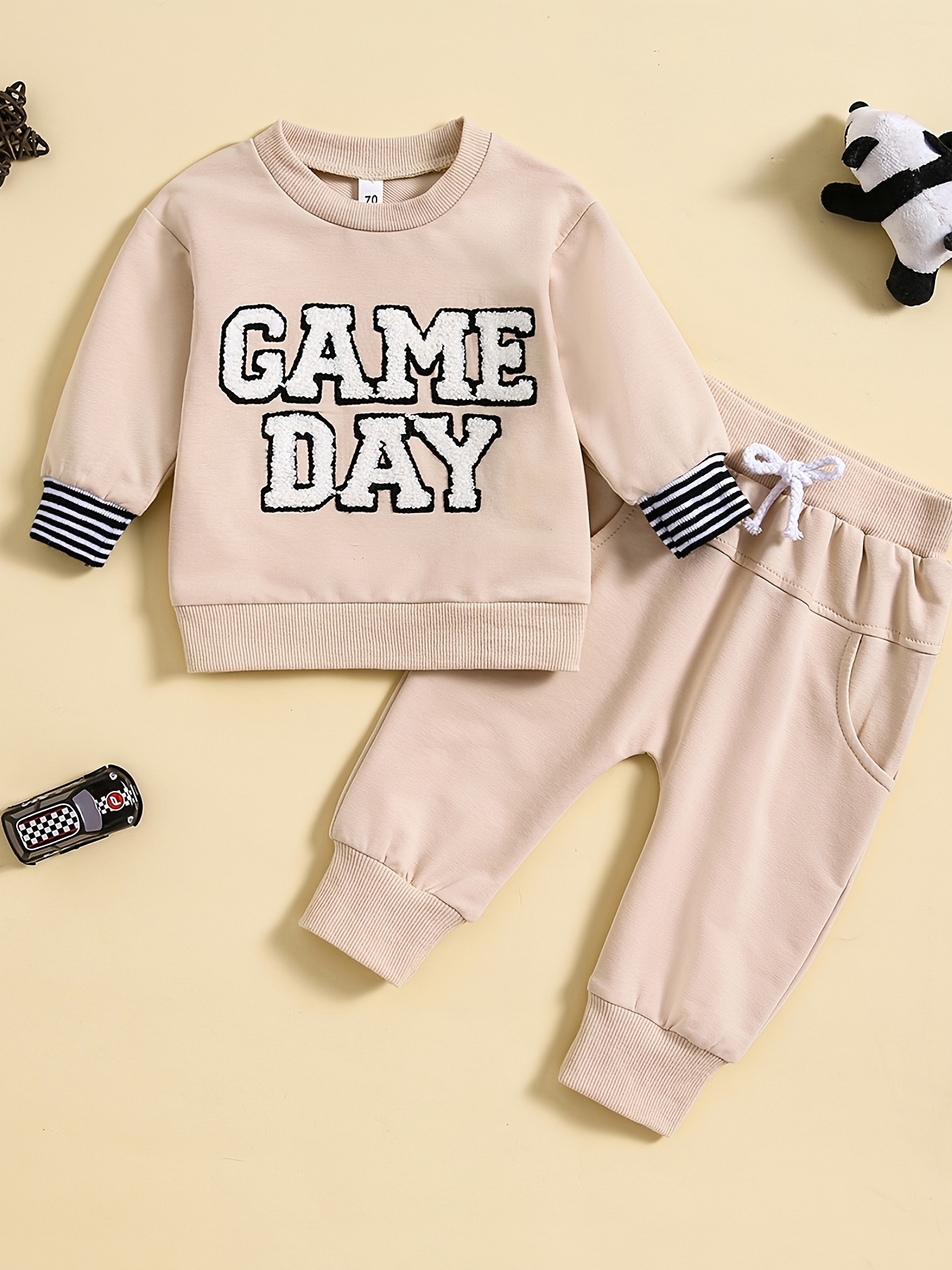 2023 New Toddler Baby Boy Letter Embroidery Sweatshirt Trousers