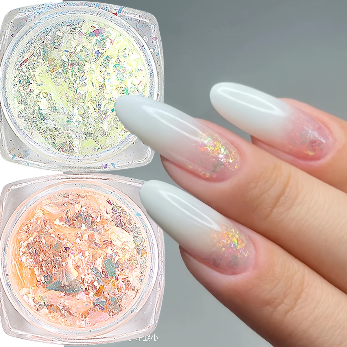 Iridescent Holographic Nail Art Glitter Sequins Kit Metallic - Temu