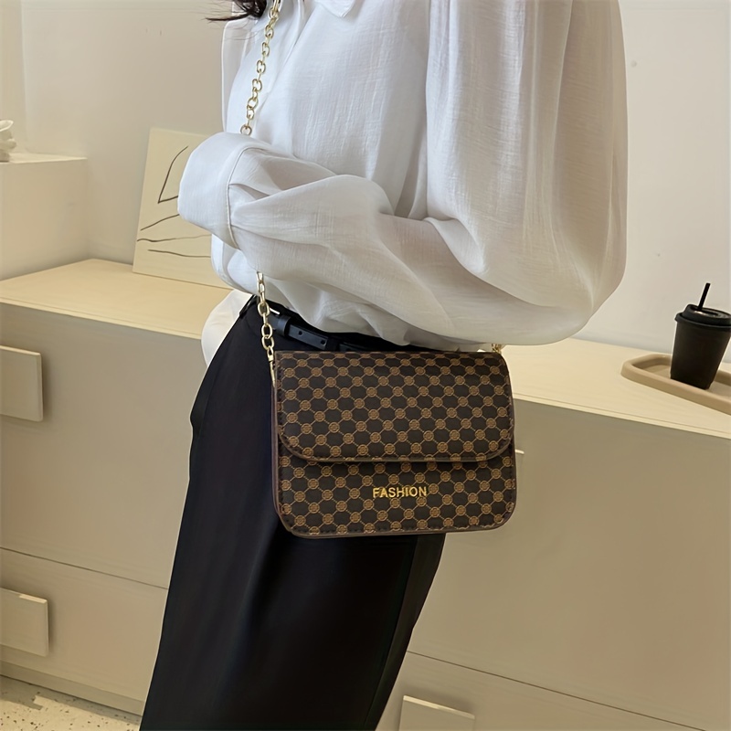 Small Waist Bag Geometric Pattern Fashion Chain Retro