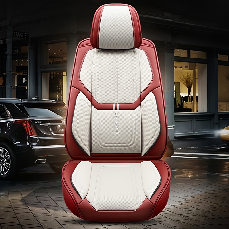 5-seat New Full Coverage Universal Car Seat Cover. All Faux Leather With  Lumbar Support Breathable Car Seat Cover High-end Comfortable Business -  Temu