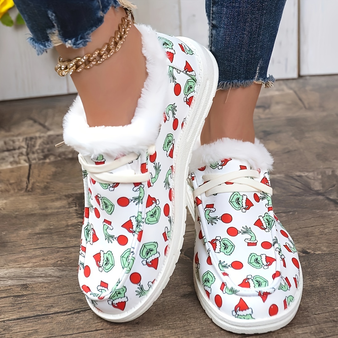 Women's Snow Boots With Cartoon Print Winter Warm - Temu