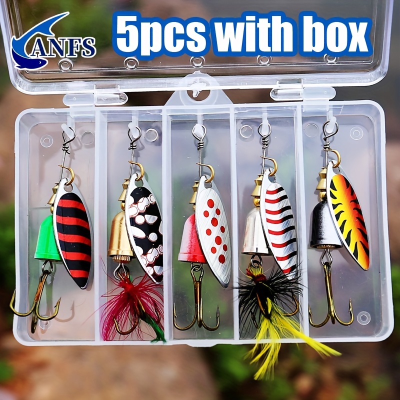 6PCS Fishing Lure Spinners Spinnerbait Kit Metal Spinner Baits Kit with Rooster  Tail Treble Hook Bass Trout Fishing Lures Lot