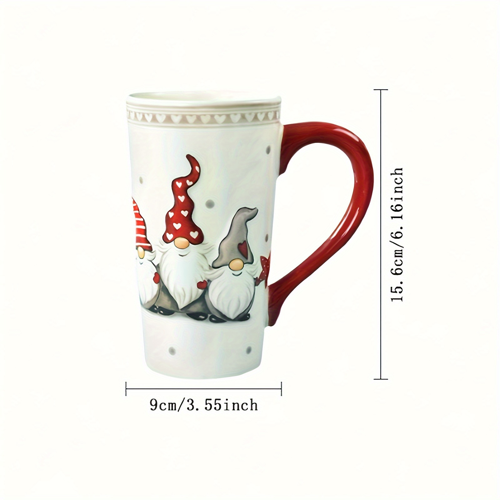 Hand painted Santa Claus Mug Embossed Ceramic Coffee Cup - Temu