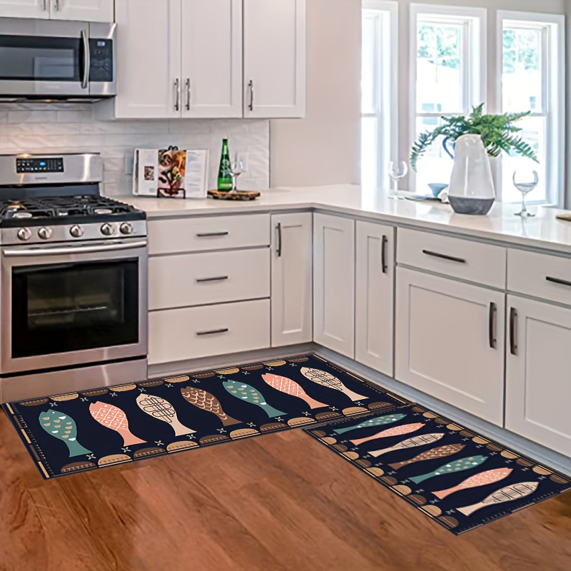 Kitchen Carpet With Small Fish Pattern Anti Slip - Temu