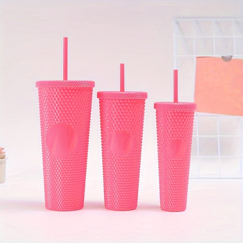 Shiny Studded Tumbler With Lid And Straw Electroplated - Temu