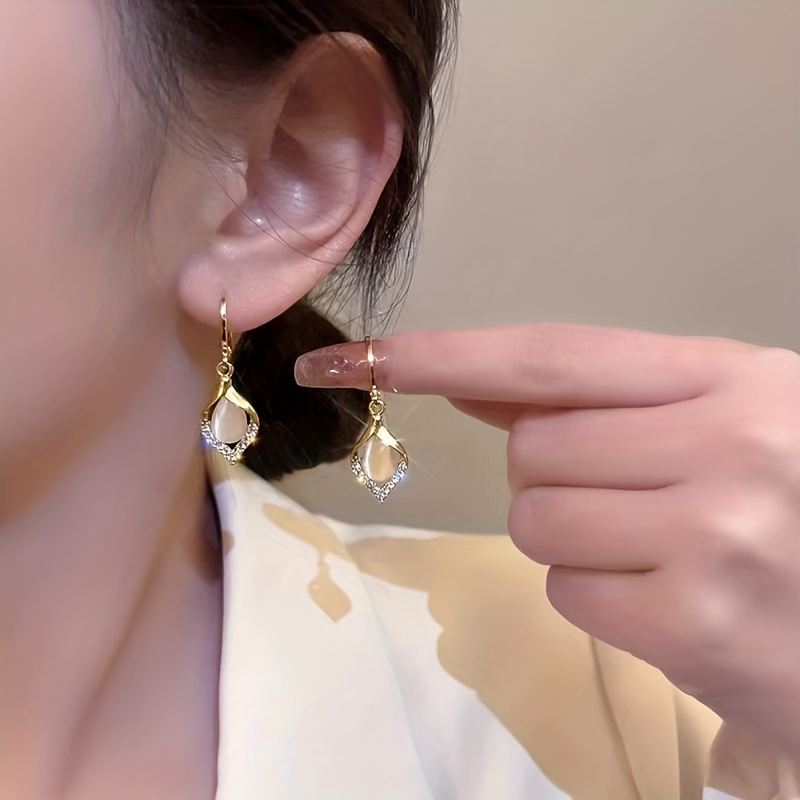 Women's Opal Water Drop Shape Earrings