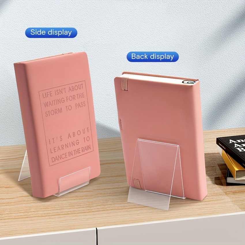 6 Pack Acrylic Book Stands for Display Clear Book Holder Book Display Book Display Stand for Displaying Newspaper Magazines Notebooks Textbooks CDs