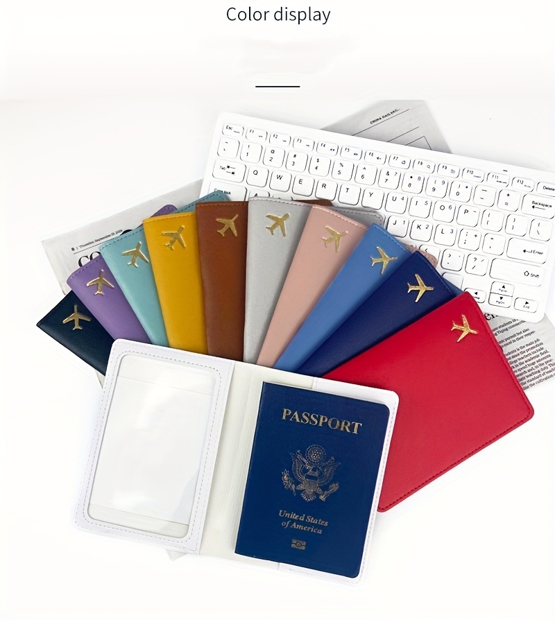 1pc Thickened PU Leather Travel Passport Protection Case, Storage Case Document Holder