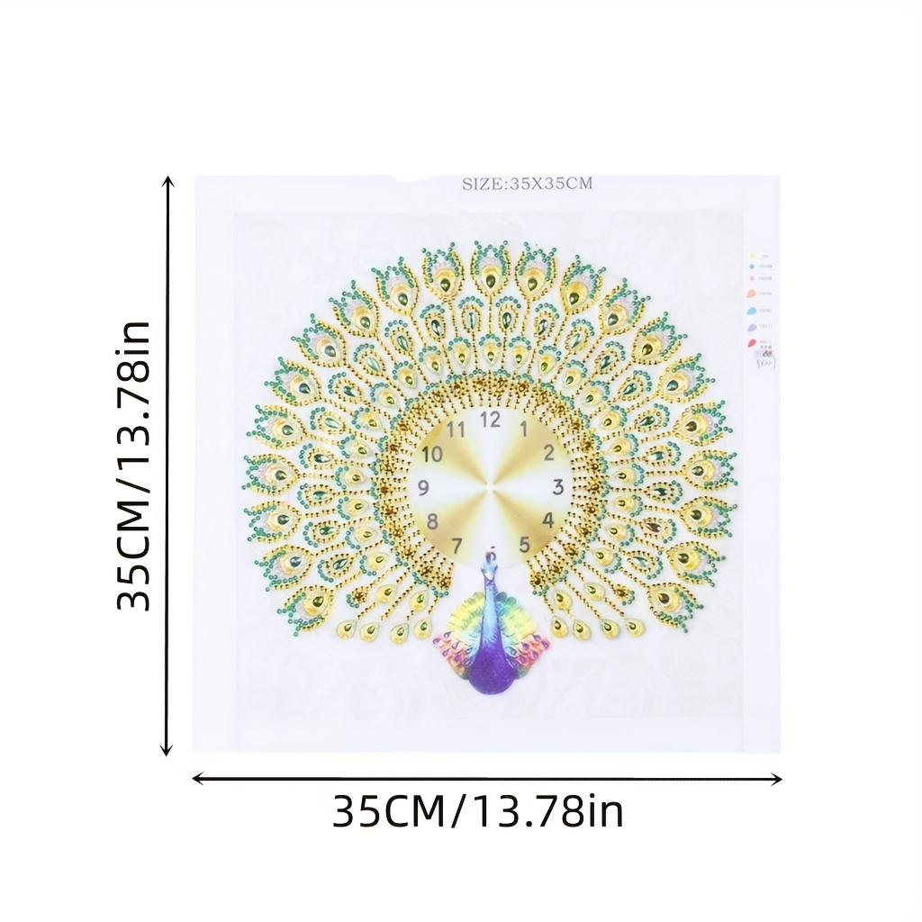 DIY 5D Artificial Diamond Painting By Number Kit Diamond Art Vintage Flower  Clock Special Shape Rhinestone Diamond Painting For Adults Beginners Color
