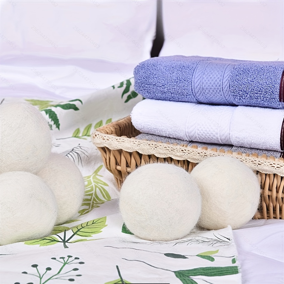 piezas de bolas de secador de lana natural, bolas de secador de lana,  suavizante de tela natural, bolas de secadora, bola de secado, reduce las  arrugas y reutilizable Kuyhfg Bienvenido a Kuyhfg