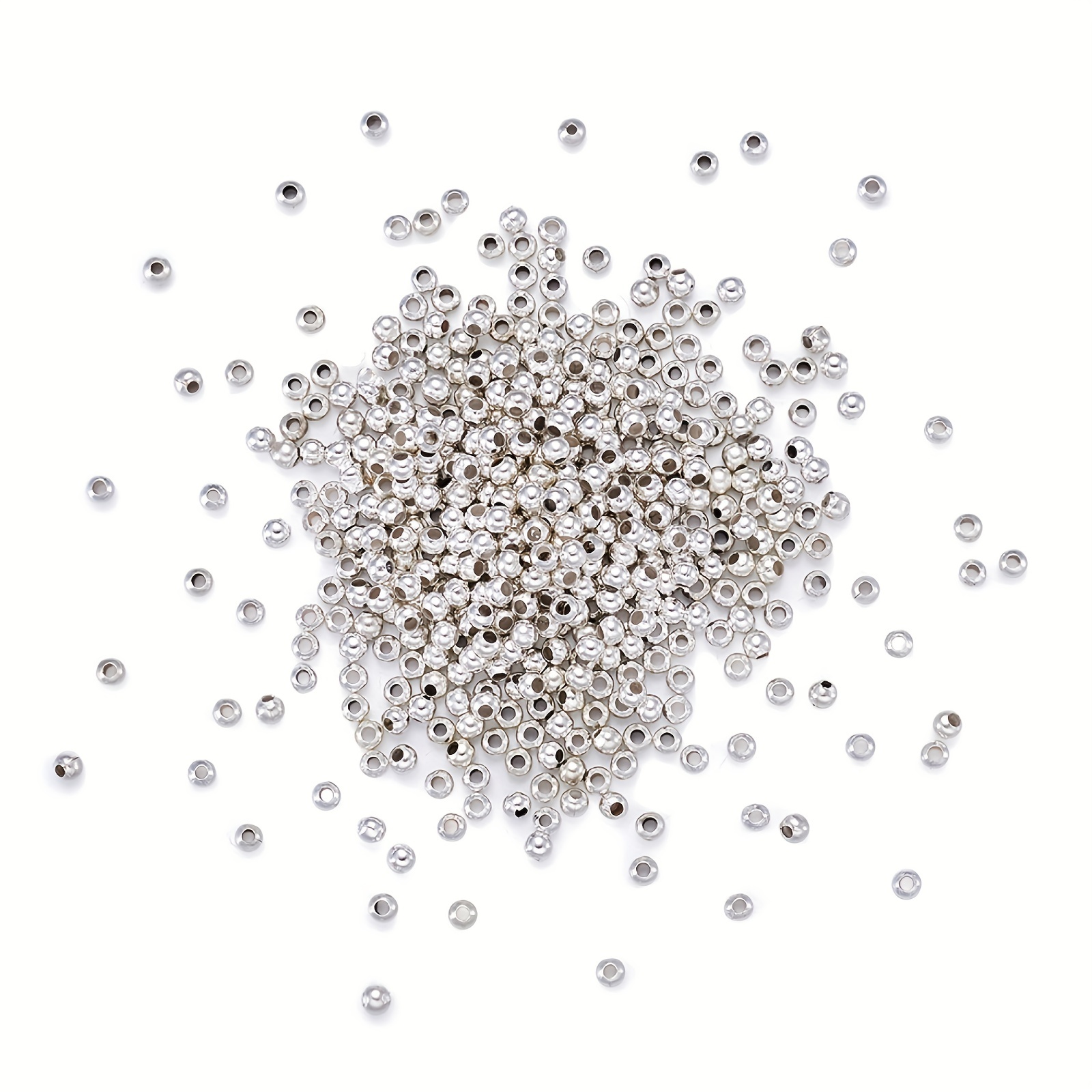 Tiny Round Metal Beads With Small Hole Ball Spacer Beads - Temu