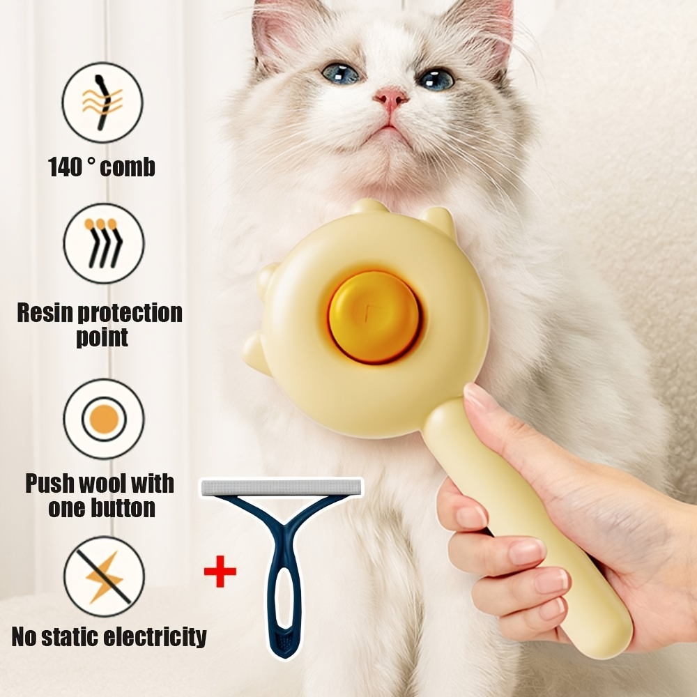 Dog With Undercoat Rake Dog Combing Large Small Dogs Cats And Rabbits Rake  Comb Double Row Hair Removal Brush Puppy Hair Brush Not Pointed Steel Pin