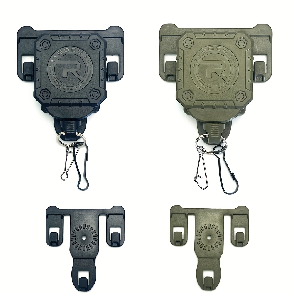 1pc Heavy Duty Retractable Keyring With Id Badge Strap Steel Belt