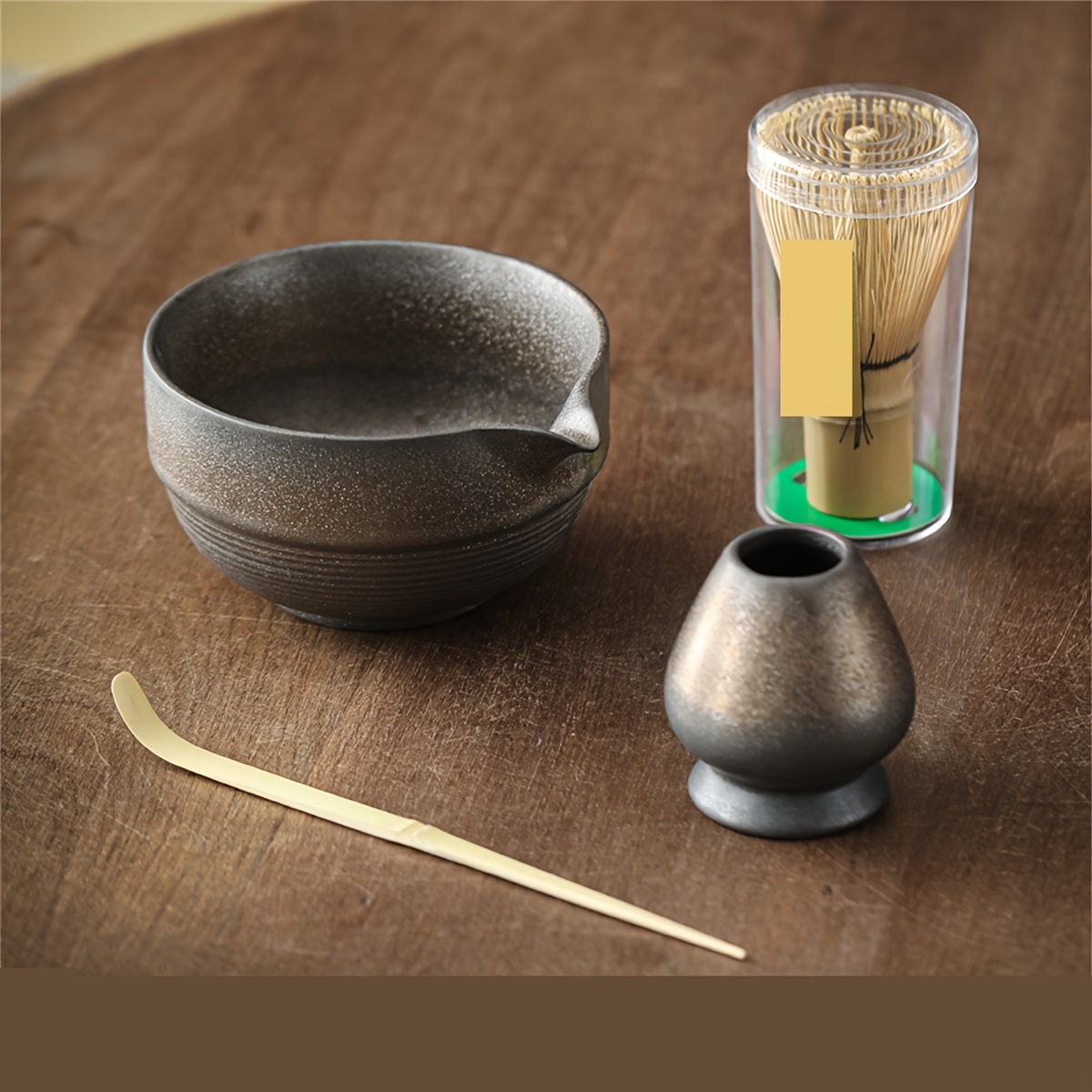 Ensemble Matcha japonais, fouet en bambou, cuillère à thé, service