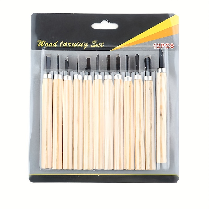 12Pcs Wood Carving Tools Wood Carving Kit Wood Carving Set High Speed Steel  Blades Craft Carving Knife Woodcut Cutter Knife Set Hand Wood Carving  Chisels for Woodworking DIY Tools