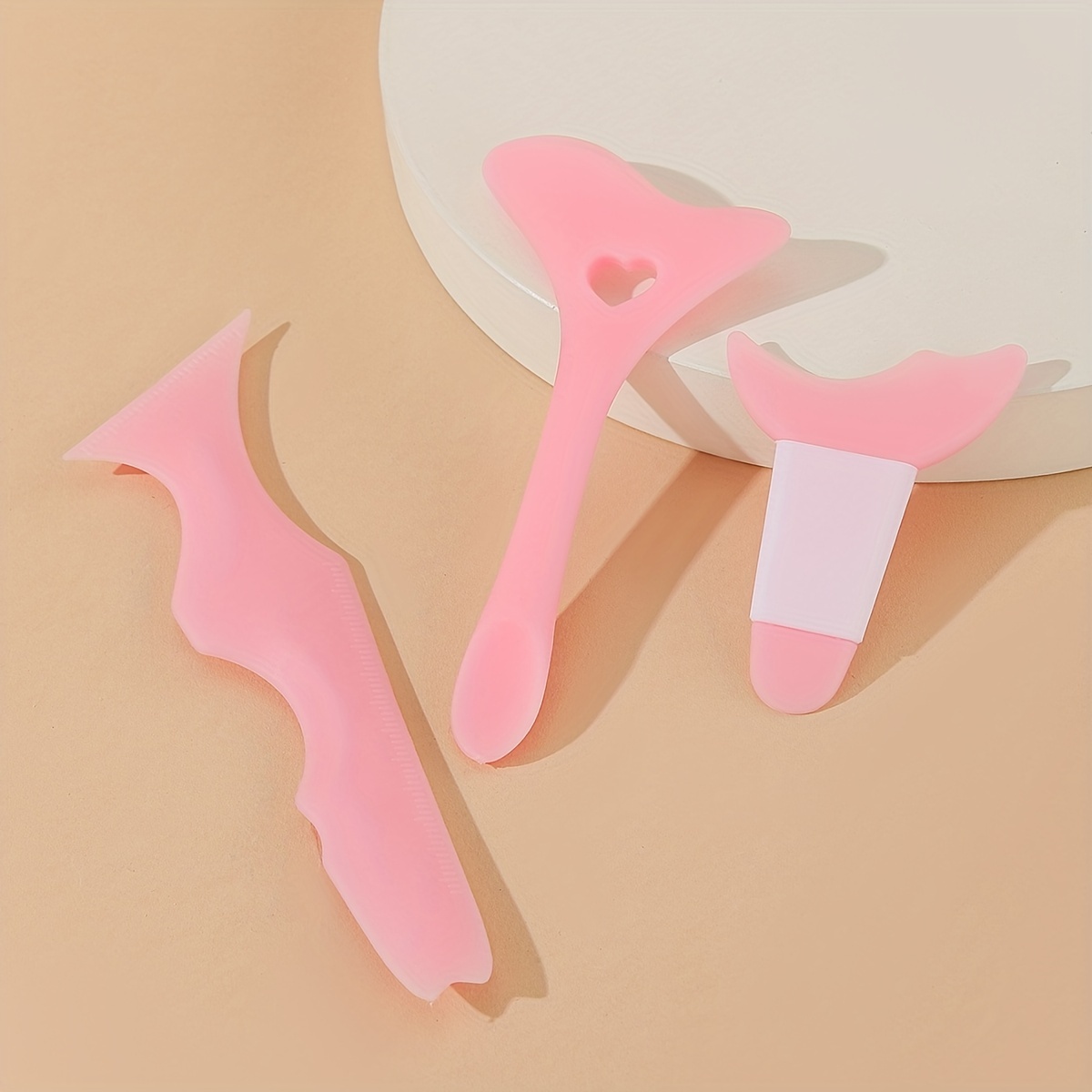 TEMU Eyeliner Stencils Silicone Eyeliner Aid Mascara Shield Winged Eyeliner Tool For Eyeliner Eyelash Eyebrow Eyeshadow Mascara Lipstick Applicators