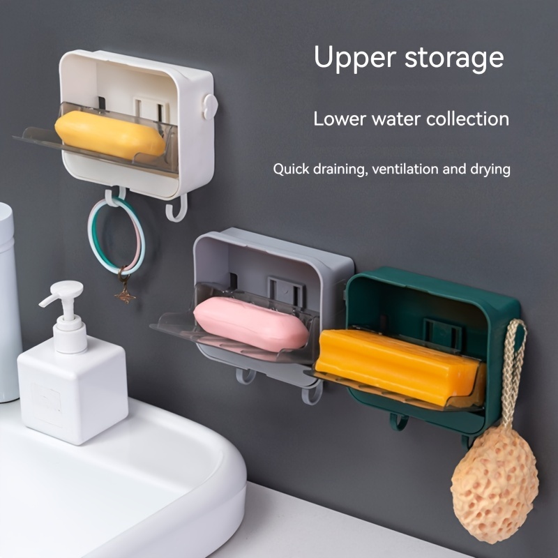 Waterproof Wall-mounted Soap Dish with Lid Home Shower Soap