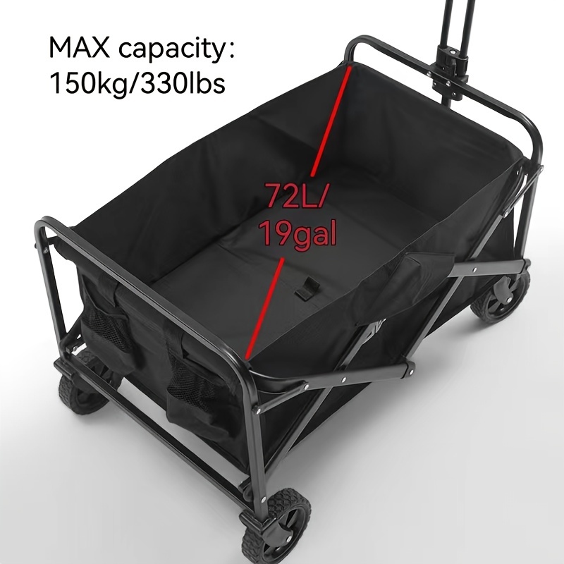 Carrito utilitario plegable portátil plegable con ruedas, carrito de  compras con tapa, resistente al desgaste, rueda giratoria de 360° para  viajes