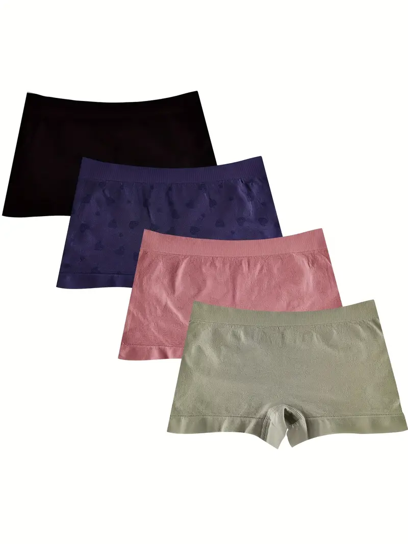 Mixed Color Boyshort Panties Comfy Elastic Low Waist - Temu